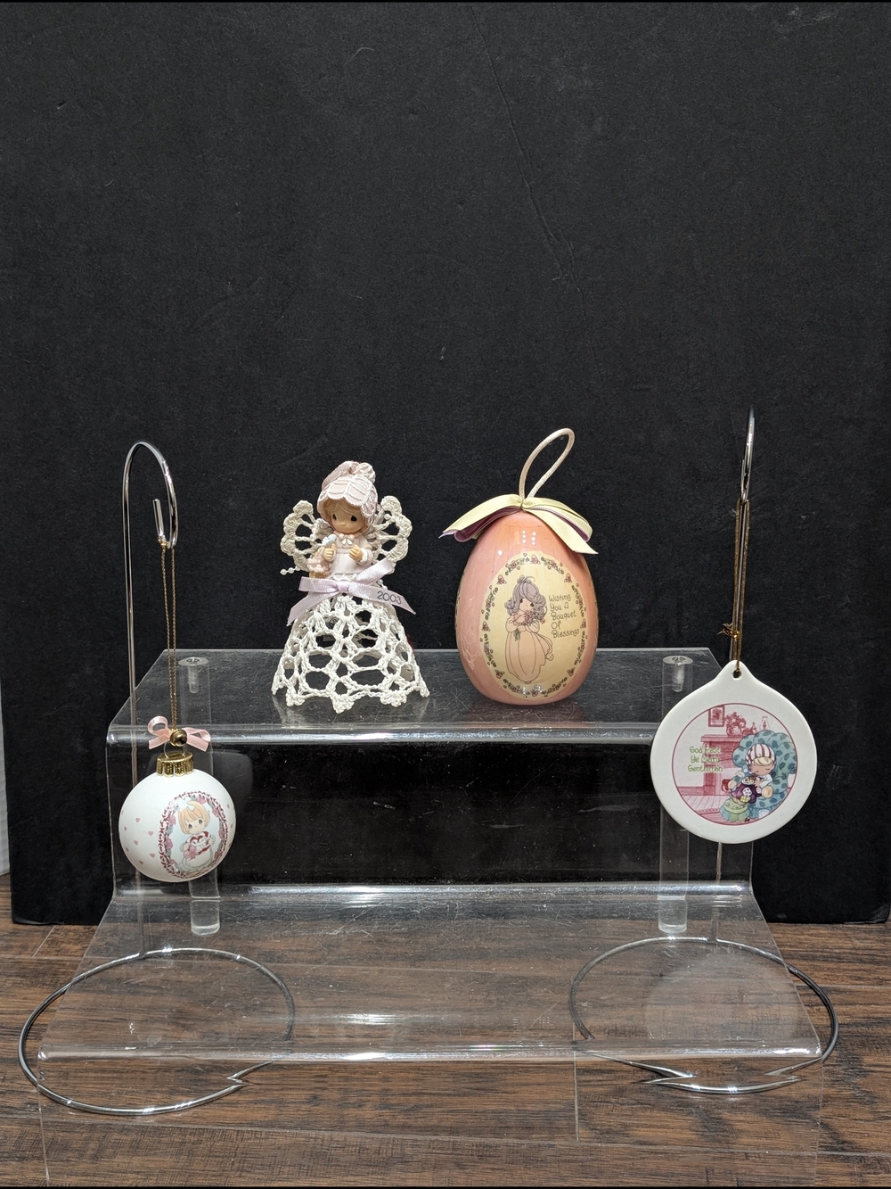Vintage Precious Moments Christmas ornaments lot of 4